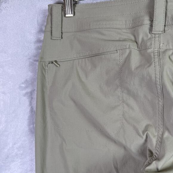 Eddie Bauer Hiking Pants Women's 8 Tan Pockets Nylon Belt Loops Button Ankles - Picture 14 of 15